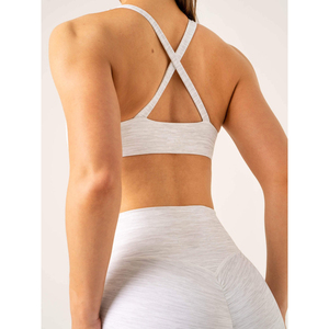 Conjunto de Top de Yoga para Mujer, Alta Elasticidad, Ligero, Color Sólido, Ropa Deportiva al por Mayor para Entrenamiento al Aire Libre, Tallas Grandes - Product Image 6
