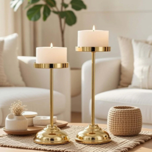 <b>Brass</b> <b>Candlestick</b> Holder With Loop Golden Arc Dual Candle Holder - Product Image 3