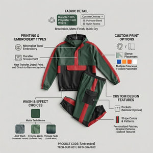 Ensemble de survêtement tricoté uni pour homme, style urbain, grande taille, décontracté, coupe-vent, respirant, deux pièces, vert et noir, en polyester - Product Image 4