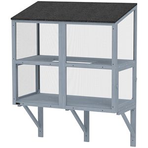 Recinto per Gatti da Esterno Impermeabile Grigio 39.4"L con Tetto - Cuccia per Gatti - Product Image 1