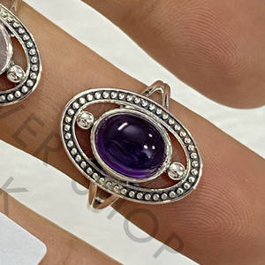 แหวนดีไซน์ใหม่ทำมือจากเงินแท้ 925 สไตล์โบฮีเมียน ประดับด้วยพลอยโรสควอตซ์ทรงกลม - Product Image 3