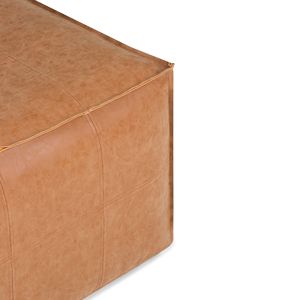 Pouf tavolino da caffè quadrato grande marrone effetto invecchiato Brody - Product Image 3