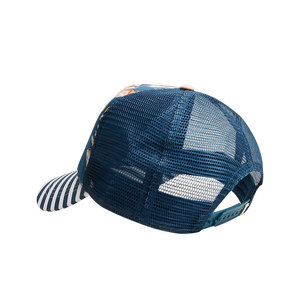 Gorra Trucker con Estampado Floral y Visera a Rayas, Ajustable, con Malla Trasera, Unisex, Casual, para Primavera/Verano, Mezcla de Algodón y Poliéster - Product Image 2
