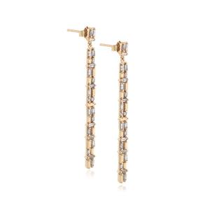 Boucles d'oreilles, bibelot en or jaune, excellente qualité, 14k, Baguette en acier inoxydable, bijoux Double ligne, fait à la main, vente en gros - Product Image 1