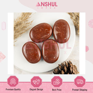 Pierre de palmier ovale polie et lisse en jaspe rouge naturel de 2,5 po, 1 kg – Cristaux de guérison très demandés favorisant l'équilibre et la connexion à la Terre – Anshul Impex - Product Image 3