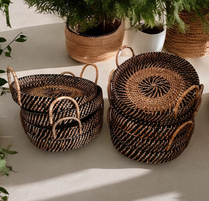 Plateau de service et décoratif en rotin de style moderne, personnalisable en taille, durable et écologique - Product Image 4
