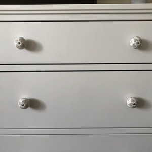 Ceramic Door Knobs White Beige Solid Pattern Modern Farmhouse Kitchen Drawer <b>Pull</b> Handle Handcrafted Multi-piece Package - Product Image 2