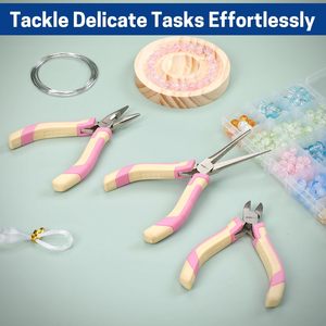 Juego de 3 Mini Alicates de Acero Inoxidable, Alicates de Punta Fina, Alicates de Corte Diagonal, Alicates de Punta Larga para Joyería, Manualidades y Bricolaje - Product Image 6