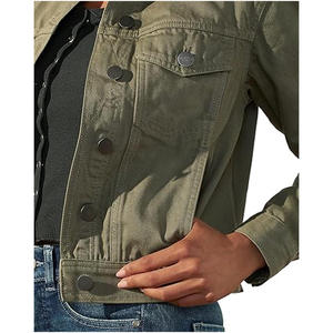Hot Sale Wholesale Slim FitWomen <b>Denim</b> Jacket Washed Plain Dyed Jean <b>material</b> soft Women <b>Denim</b> Jacket Long Sleeves for Outdoor - Product Image 6