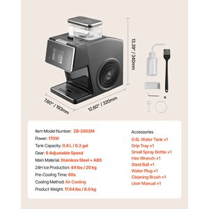 Machine à glace pilée électrique en acier inoxydable 44LBS/24H avec lame, pour flocons de neige et cornets de glace - Product Image 5