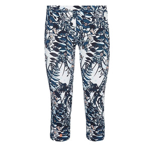 กางเกงเลกกิ้งออกกำลังกายทรงครอปพิมพ์ลายใบไม้สไตล์โบทานิคอลสำหรับผู้หญิงเอวสูงสำหรับโยคะและออกกำลังกายในฤดูร้อน - Product Image 3