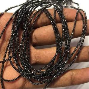 Perles Rondelles Facettées en Diamant Noir Naturel 2mm 3mm Certifiées IGI 20 Carats Pierres Précieuses Véritables Bijoux en Ligne Tendance Alibaba - Product Image 1