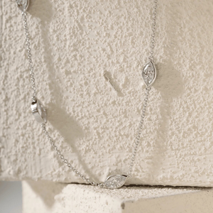 925 Sterling Silver Lab Grown VVS1 <b>Necklace</b> Marquise Cut Bezel Set Pendant <b>Chain</b> for Women Engagement Anniversary Party Gift - Product Image 4