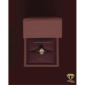 Anillo Solitario de Diamante Cultivado en Laboratorio, Exclusivo y de Lujo, Chapado en Oro, Elegante Joya de Compromiso y Boda para Mujer, Regalo Premium - Product Image 4