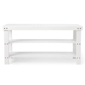 Scarpiera a 3 livelli in bambù con parte superiore senza giunture, organizer per scarpe in legno laccato, design smontabile salvaspazio per ingresso e soggiorno - Product Image 3