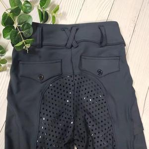 Women's High Rise <b>Equestrian</b> Pants Solid Color Slim Fit With Standard Pockets Buckle Closure Riding Wear - Product Image 4