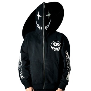 Personnalisez votre logo Conception d'impression globale Nouveau design oems Streetstyle Cut & Sew Sweat à capuche zippé avec capuche zippée à l'extérieur - Product Image 5