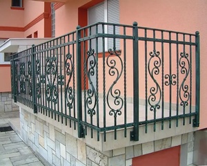 Traditional wrought iron balcony railing; easy to install on the floor, weather-resistant, and rust-<b>proof</b>. - Product Image 6