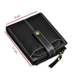 Handmade Luxury Fashion Genuine Leather <b>Black</b> <b>Wallet</b> <b>for</b> <b>Men</b> Slim <b>Wallet</b> - Product Image 3