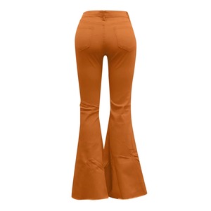 Jeans en denim personnalisés pour femmes, pantalon évasé, coupe ample, extensible, élégant - Product Image 5