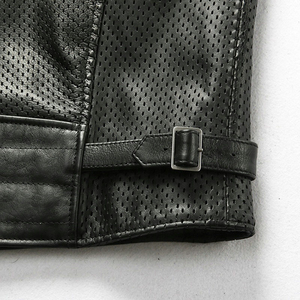 Best Real Leather Waistcoat Male Manufacturer <b>Utility</b> Casual Cowhide Motorcycle Sleeveless Jacket <b>Vests</b> - Product Image 4