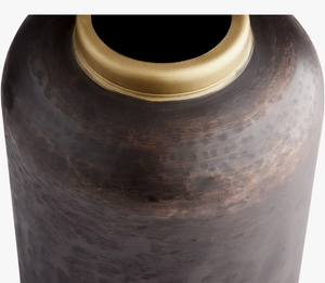 Jarrón Akita Art Deco Hecho a Mano, Forma Cilíndrica de Aluminio, Colores Metálicos Negro y Dorado, Jarrones de Mesa y de Piso, Decoración para el Hogar - Product Image 6