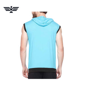 Sweat à capuche sans manches pour homme, color-block, sportif, écologique, doublé polaire, pour l'automne et l'entraînement en salle de sport - Product Image 2