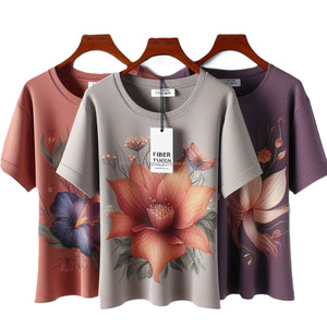 เสื้อยืดพิมพ์ลายออกแบบได้ตามต้องการของผู้หญิงเสื้อยืดลำลองคอกลมระบายอากาศได้ดีเสื้อโอเวอร์ไซส์แขนสั้นเสื้อยืดสำหรับผู้ใหญ่ขนาดพิเศษ-ODM - Product Image 1