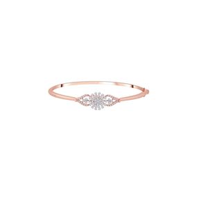 Pulsera de oro rosa con diamantes de 0.57 ct, corte brillante redondo, diseño de copo de nieve, engaste de garra, lujo para mujer, para ocasiones especiales - Product Image 1