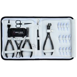 Kit d'outils pour extensions capillaires avec pince à micro-anneaux, outil de retrait de perles, pince à sertir les micro-perles, mini-ciseaux et pinces de sectionnement - Product Image 1