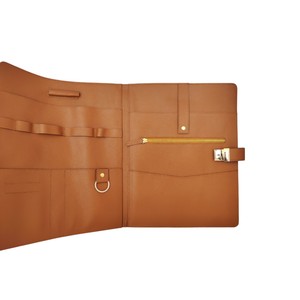 Custom Logo Waterproof Genuine Leather Business Padfolio <b>File</b> <b>Folder</b> Lock Closure Large Capacity Portable Office Accessories - Product Image 2