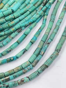 Cuentas de Turquesa Natural de Arizona, Lisas y en Forma de Tubo, de 12-13 mm, Aproximadamente 14 Pulgadas de Largo, Cuentas Sueltas de Piedras Preciosas para Suministros de Joyería y Artesanía en China - Product Image 2