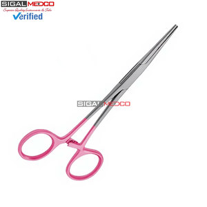 Pinzas Hemostáticas Rectas de 5.5 Pulgadas, Color Rosa, Instrumentos Quirúrgicos de Acero Inoxidable de Grado Alemán, Pinza Hemostática con Bloqueo - Product Image 6