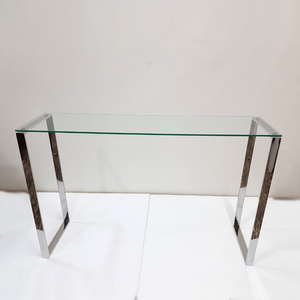 โต๊ะคอนโซลทรงเรขาคณิตแบบมินิมอล ผลิตด้วยโครงเหล็กสแตนเลสขัดเงาด้วยมือ โต๊ะคอนโซลแบบมันเงา - Product Image 5