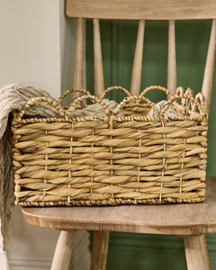 Panier de rangement en jacinthe d'eau tressé à la main, organisateur rectangulaire avec poignées, panier à linge et à jouets tissé, écologique, vente en gros - Product Image 1