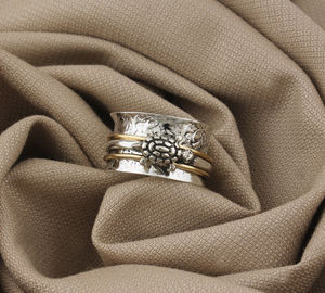 Anillo de Plata de Ley 925 con Diseño de Tortuga Marina, Joyería con Motivo de Vida Marina, Anillo Apilable de Tortuga Oceánica para Mujer - Product Image 2