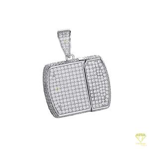 Designer <b>Lighter</b> Pendant Necklace in Sterling Silver with Brilliant Moissanite Diamond Shine - Product Image 4