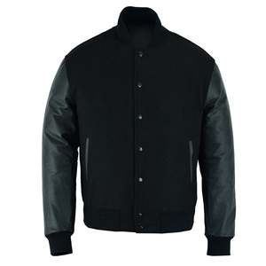 Chaqueta Varsity Verde para Hombre, Exterior de Lana, Color Sólido, Cuello Camisero, Cierre de Cremallera, Ropa Casual de Otoño, Impermeable y Transpirable - Product Image 2