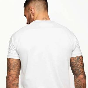 T-shirt blanc à manches courtes pour homme, col rond, coupe classique, couleur unie, jersey décontracté, tricoté, respirant, en coton - Product Image 5