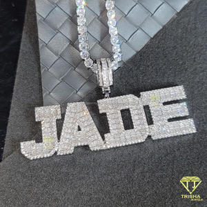 Collier pendentif personnalisé « TONI » avec diamant de laboratoire, chaîne tennis imitation diamant de laboratoire, fournisseur de bijoux hip-hop - Product Image 2