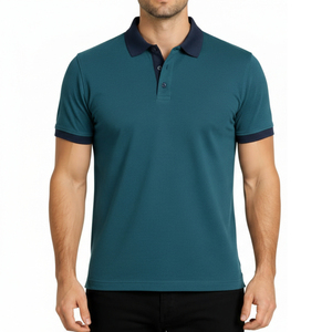 Polo Homme Oversize Coupe Décontractée Coton Manches Courtes Décontracté Style Urbain Doux Respirant Col Montant Impression Personnalisée Vente en Gros - Product Image 1