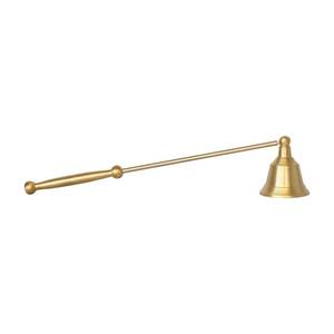 ที่ดับเทียนทองเหลืองพร้อมปลายระฆังและด้ามจับลายสลักสำหรับตกแต่งบ้าน - Product Image 1