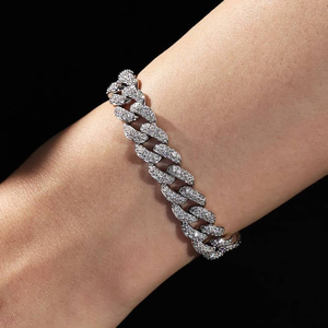 Pulsera de eslabones cubanos de plata con moissanita, pulsera de cadena brillante de lujo, joyería fina para mujeres y hombres, regalo llamativo - Product Image 2