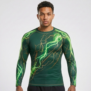 Camiseta de Compresión Deportiva Sublimada de Alta Calidad para Hombre, Camiseta de Lucha MMA Ligera y Ajustada - Product Image 1