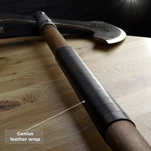 Hache viking à double tranchant en acier carbone forgé à la main, manche long en bois, robuste, pour le bricolage et le camping - Product Image 4