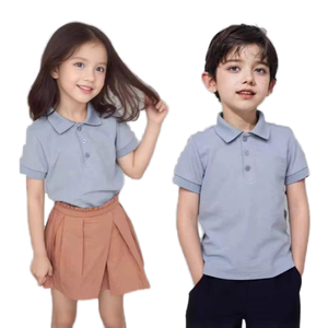 Prix d'usine en gros, logo personnalisé, polos d'école pour enfants en vrac, été, automne, uniformes, 100% coton, décontractés - Product Image 1