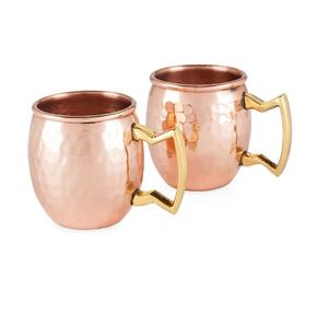 Venta al por mayor de tazas de cobre y acero inoxidable con acabado martillado, tazas de cobre para beber, accesorios para bar. - Product Image 2