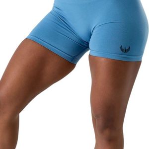 <b>Womens</b> Sky <b>Blue</b> High Waist Gymwear <b>Shorts</b> Compression Stretch Workout Fitness Training Yoga Athletic Activewear Wear - Product Image 5