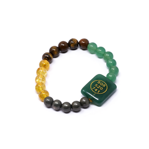 Pulsera de Cristal Pulido Hecha a Mano con Pirita, Citrino, Ojo de Tigre, Aventurina Verde y Piedra Zibu para el Éxito Comercial - Product Image 3