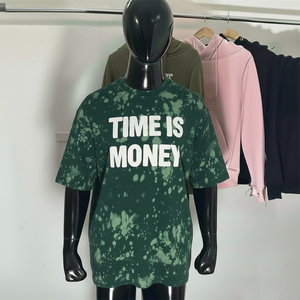 T-shirt décontracté personnalisé pour homme, style urbain, imprimé numérique, col orné de strass, coupe oversize, en coton respirant - Product Image 1